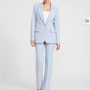 NWT Express Signature Stretch Long Slim Light Blue PANTSUIT